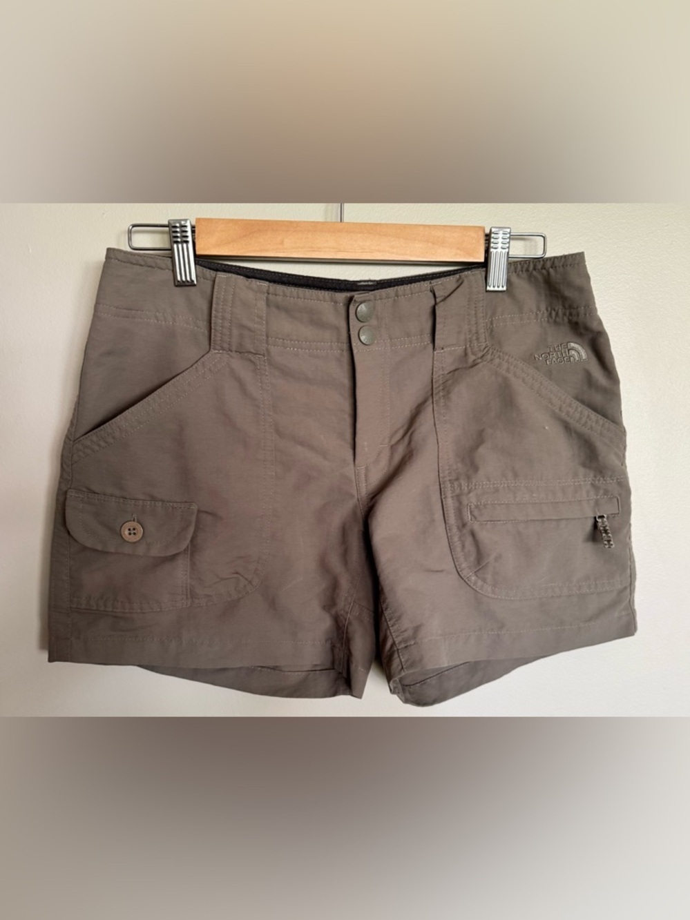 The North Face Women’s Hiking Shorts Sz 6 Olive Green Utility Cargo Trl Outdoor